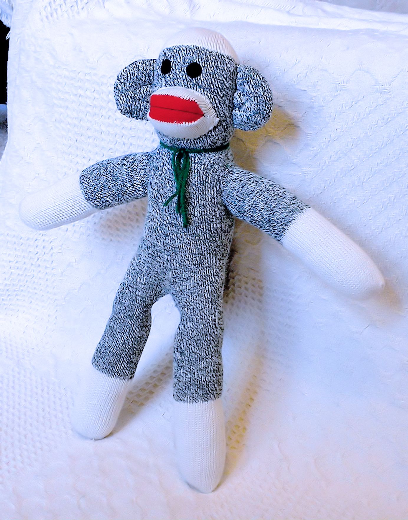 Sonny the Green Sock Monkey 19 inches